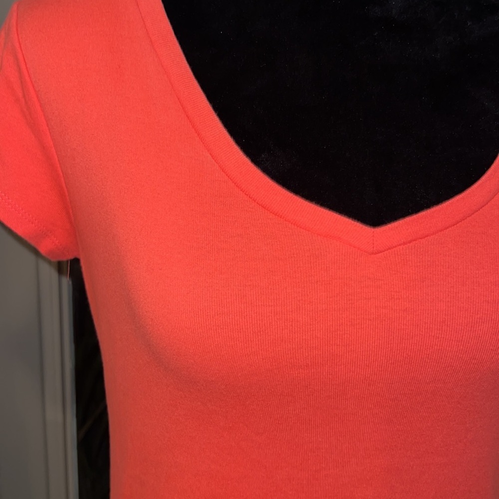 Liz Claiborne orange shortsleeve women’s shirt casual top Small - Picture 3 of 8